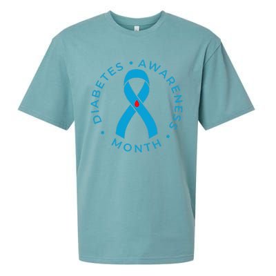 Diabetes Awareness Ribbon Type 1 One Two 2 T1D Sueded Cloud Jersey T-Shirt