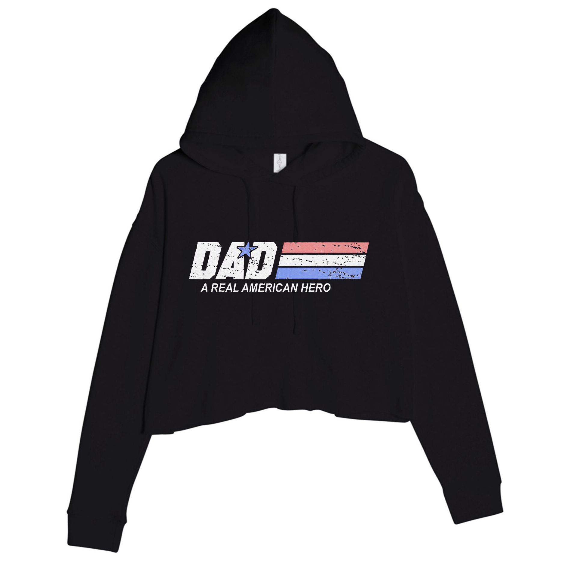 Dad A Real American Hero Crop Fleece Hoodie