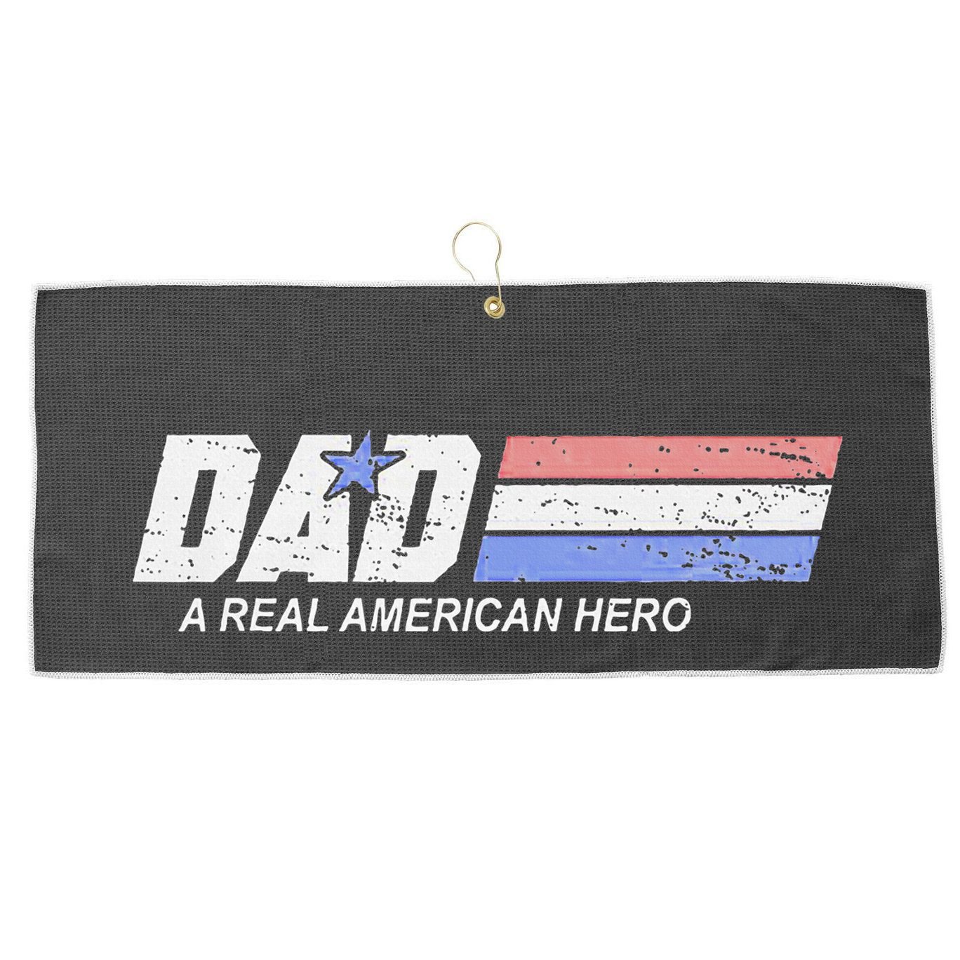 Dad A Real American Hero Large Microfiber Waffle Golf Towel