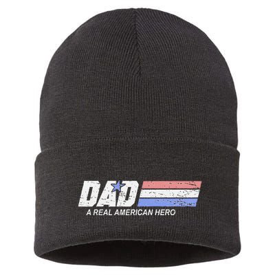 Dad A Real American Hero Sustainable Knit Beanie