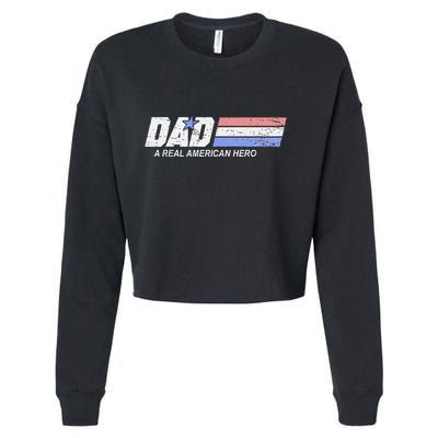 Dad A Real American Hero Cropped Pullover Crew