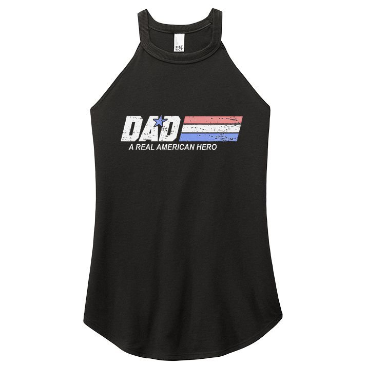 Dad A Real American Hero Women's Perfect Tri Rocker Tank