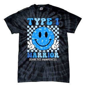 Diabetes Awareness Ribbon T1d Warrior Support Squad Tie-Dye T-Shirt