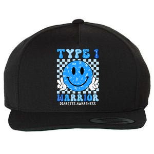 Diabetes Awareness Ribbon T1d Warrior Support Squad Wool Snapback Cap