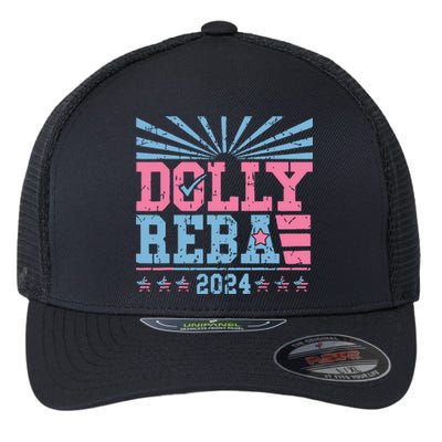 Dolly And Reba 2024 For President Flexfit Unipanel Trucker Cap