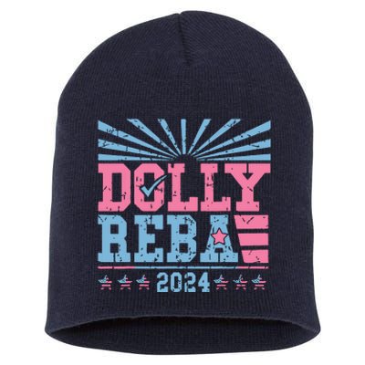 Dolly And Reba 2024 For President Short Acrylic Beanie