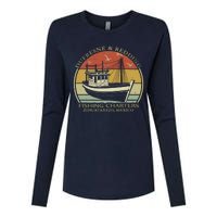 Dufresne And Redding Fishing Charters Vintage Fishing Boat Womens Cotton Relaxed Long Sleeve T-Shirt