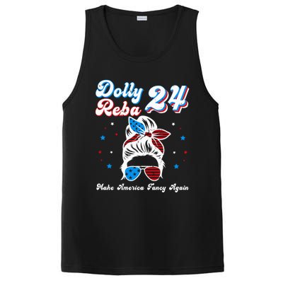 Dolly And Reba 2024 Make America Fancy Again Messy Bun PosiCharge Competitor Tank