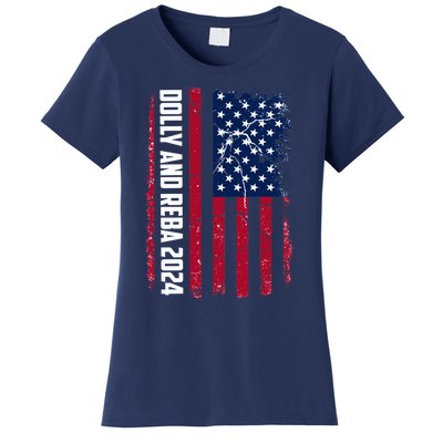 Dolly And Reba 2024 Dolly And Reba 2024 Usa Grungded Flag Women's T-Shirt