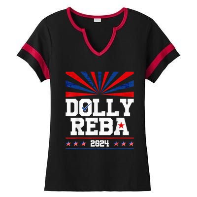 Dolly And Reba 2024 Make America Fancy Again Ladies Halftime Notch Neck Tee