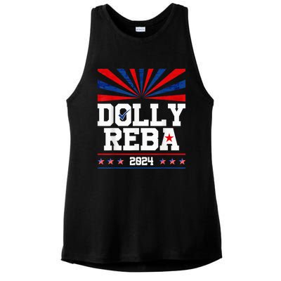 Dolly And Reba 2024 Make America Fancy Again Ladies PosiCharge Tri-Blend Wicking Tank