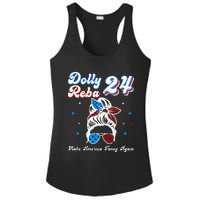 Dolly And Reba 2024 Make America Fancy Again Messy Bun Ladies PosiCharge Competitor Racerback Tank