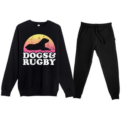 Dogs And Rugby Men Or Womens Dog Premium Crewneck Sweatsuit Set