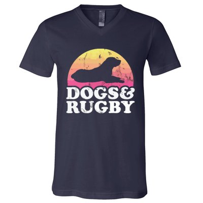 Dogs And Rugby Men Or Womens Dog V-Neck T-Shirt