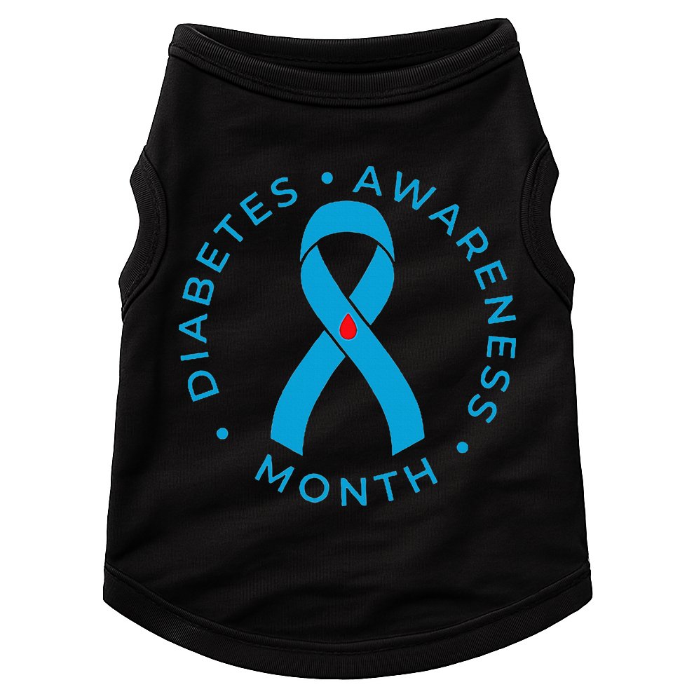 Diabetes Awareness Ribbon Type 1 One Two 2 T1D Doggie Tank