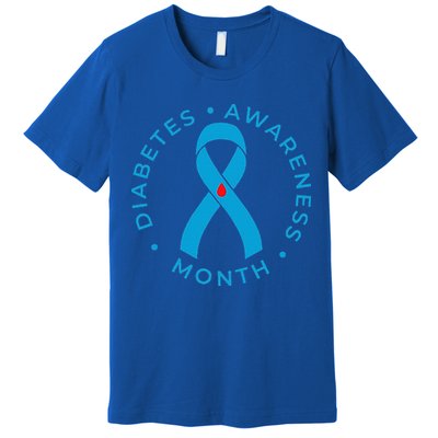 Diabetes Awareness Ribbon Type 1 One Two 2 T1D Premium T-Shirt