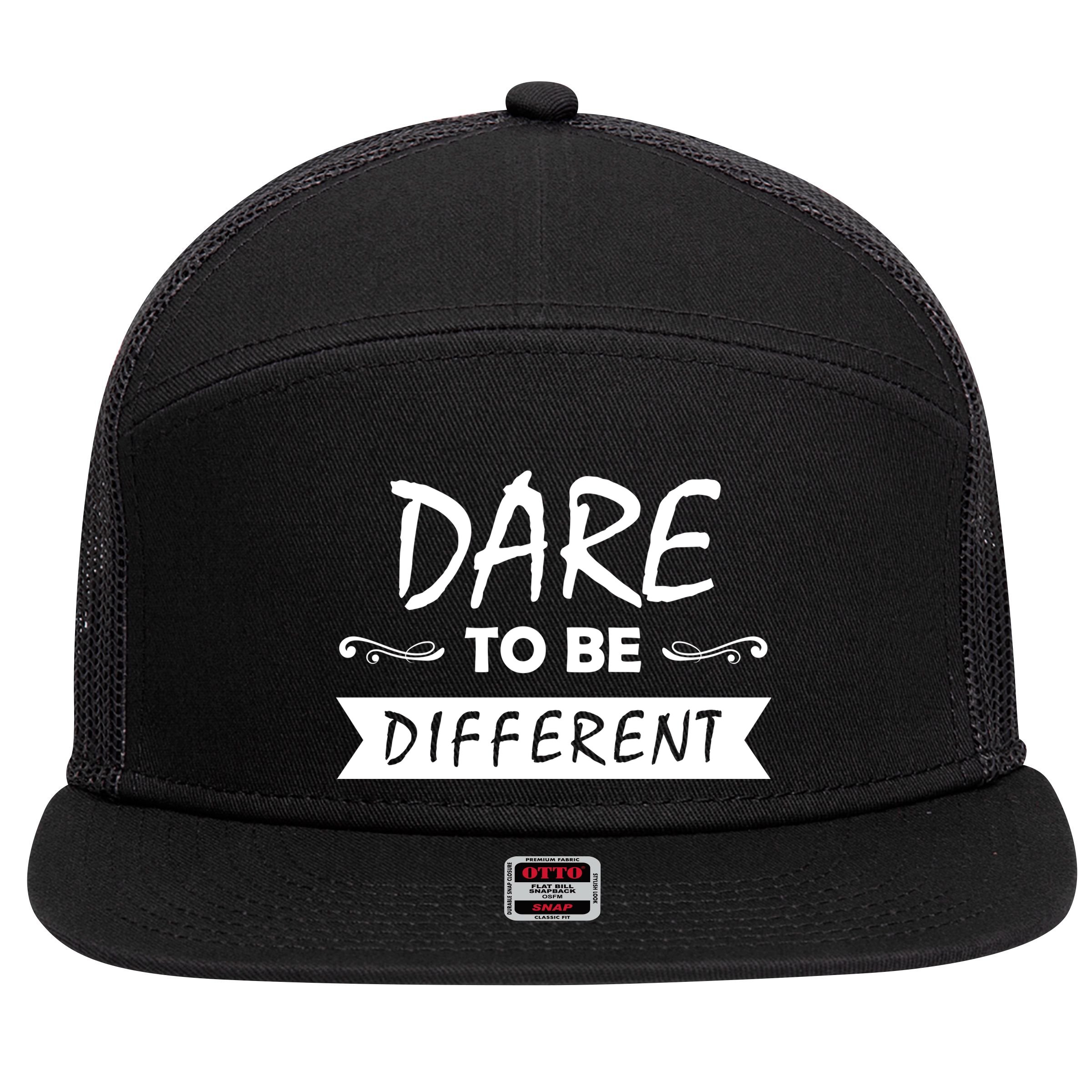 Dare To Be Different 7 Panel Mesh Trucker Snapback Hat