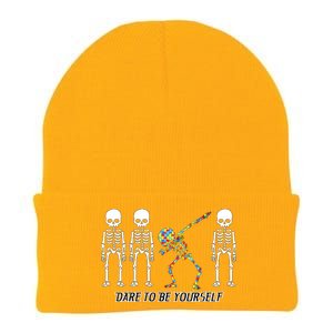 Dare To Be Yourself Autism Awareness Knit Cap Winter Beanie