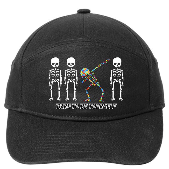 Dare To Be Yourself Autism Awareness 7-Panel Snapback Hat