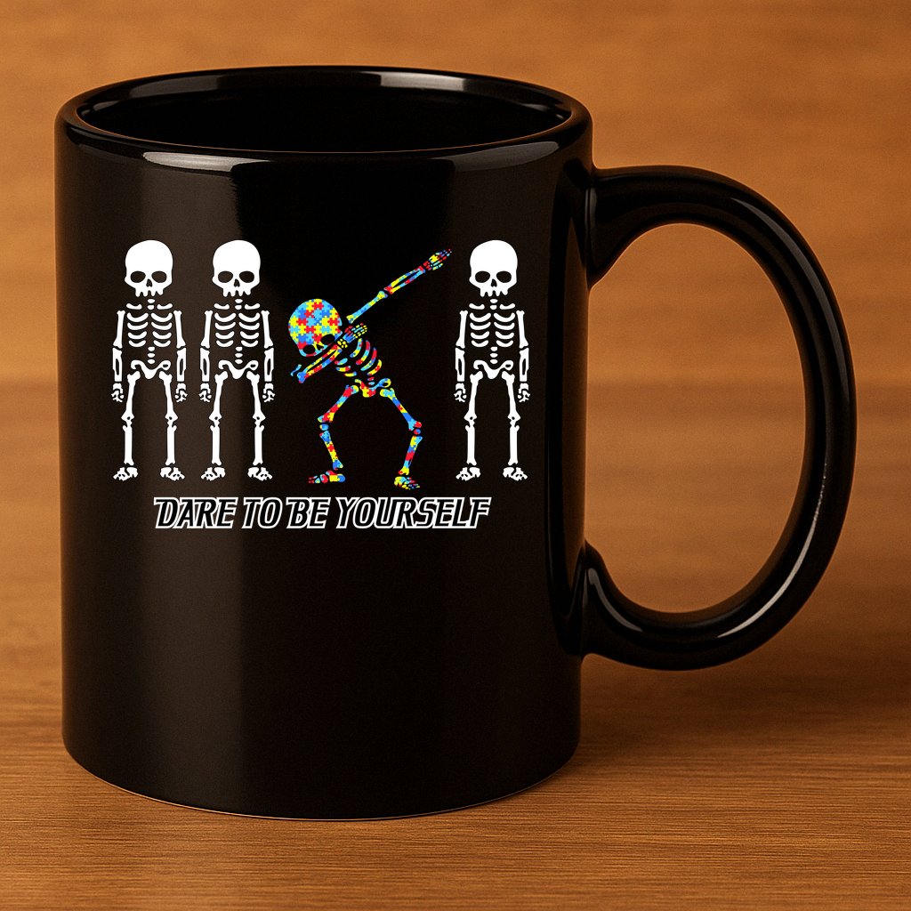 Dare To Be Yourself Autism Awareness 11oz C Handle Ceramic Mug