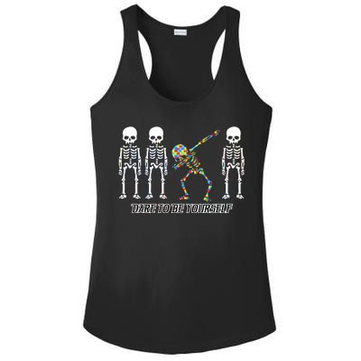 Dare To Be Yourself Autism Awareness Ladies PosiCharge Competitor Racerback Tank