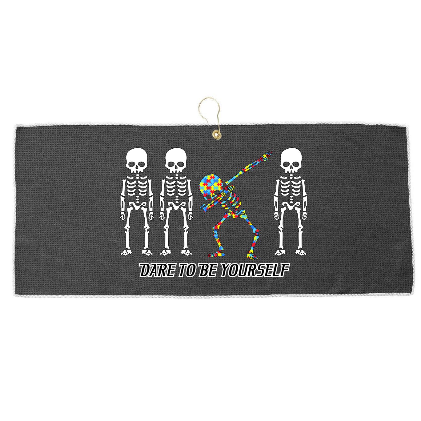 Dare To Be Yourself Autism Awareness Large Microfiber Waffle Golf Towel