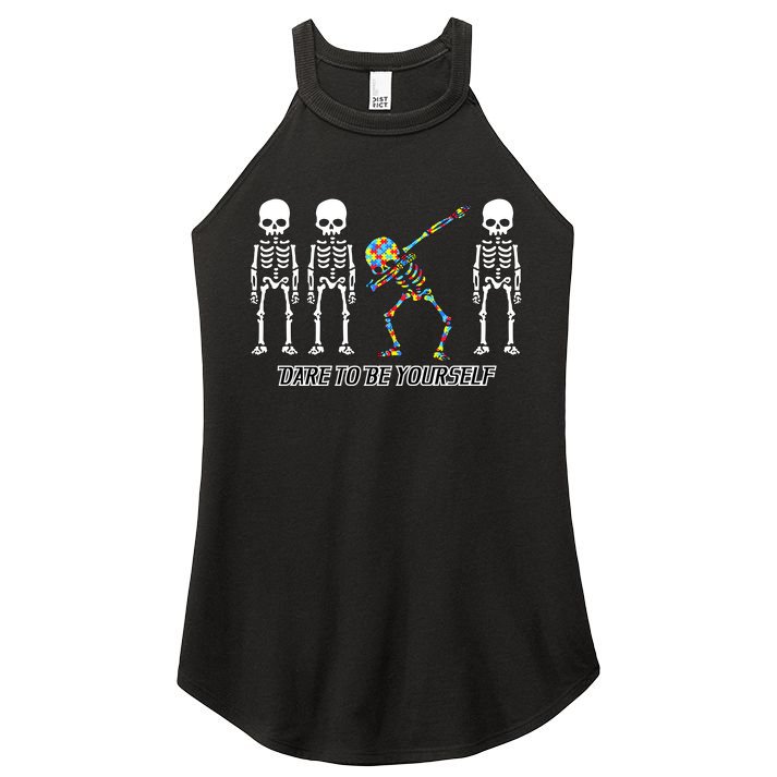 Dare To Be Yourself Autism Awareness Women's Perfect Tri Rocker Tank