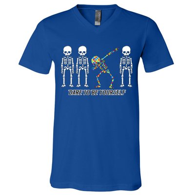 Dare To Be Yourself Autism Awareness V-Neck T-Shirt