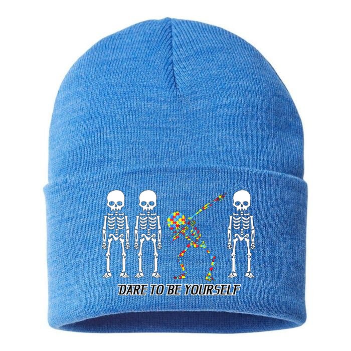 Dare To Be Yourself Autism Awareness Sustainable Knit Beanie