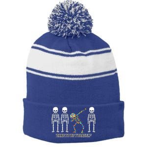 Dare To Be Yourself Autism Awareness Stripe Pom Pom Beanie