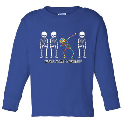 Dare To Be Yourself Autism Awareness Toddler Long Sleeve Shirt