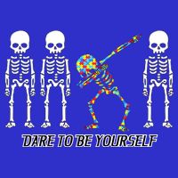 Dare To Be Yourself Autism Awareness Short Acrylic Beanie