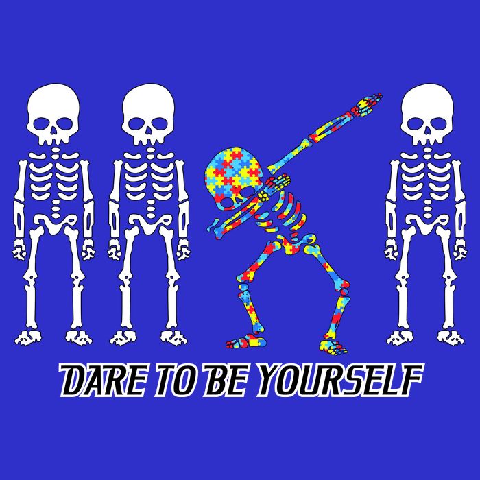 Dare To Be Yourself Autism Awareness Short Acrylic Beanie