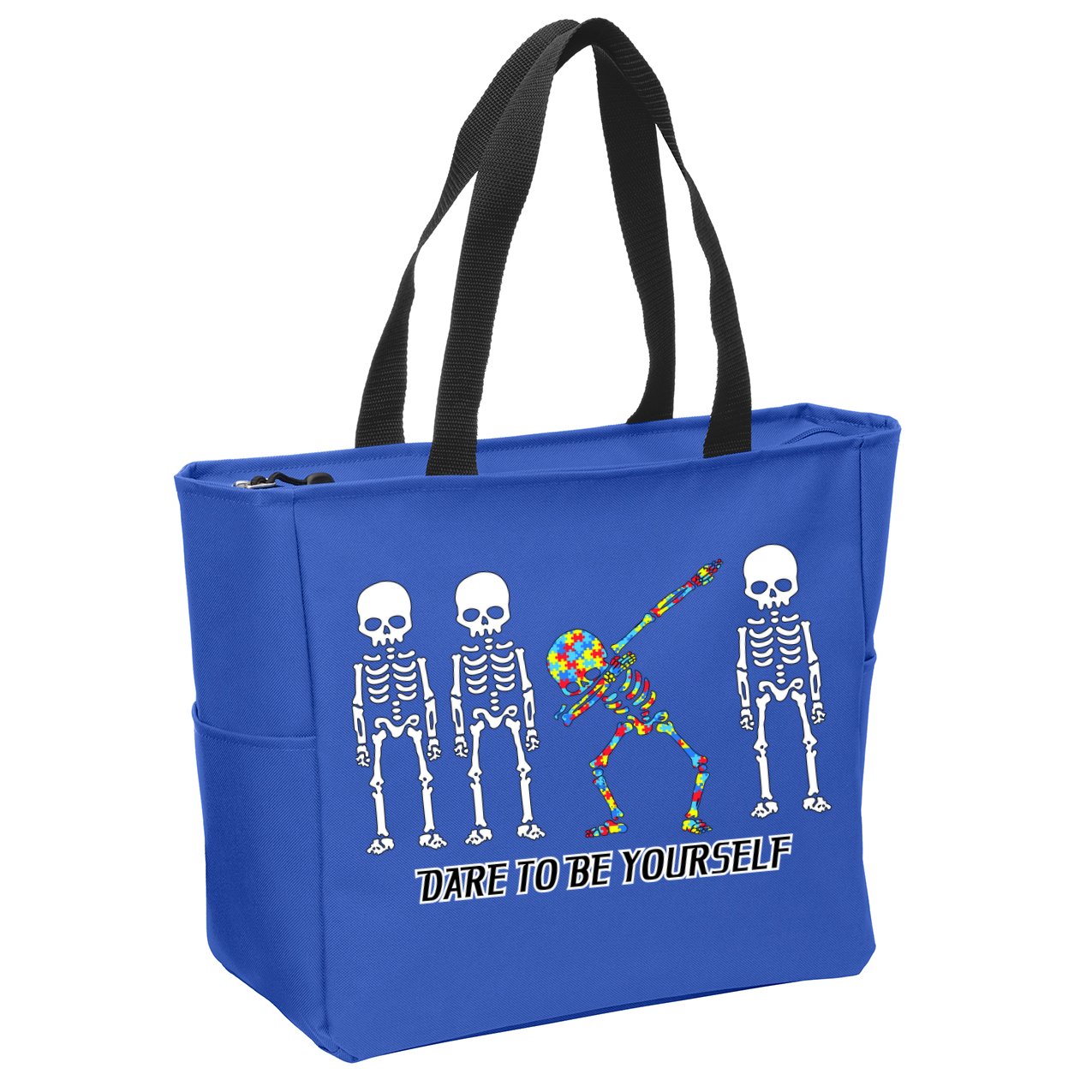Dare To Be Yourself Autism Awareness Zip Tote Bag