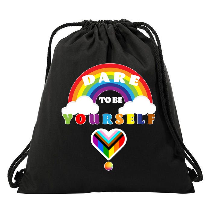 Dare To Be Yourself LGBT Equality Lesbian Gay Pride Drawstring Bag