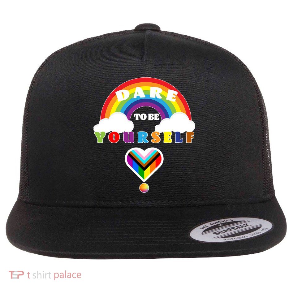 Dare To Be Yourself LGBT Equality Lesbian Gay Pride Flatbill Hat