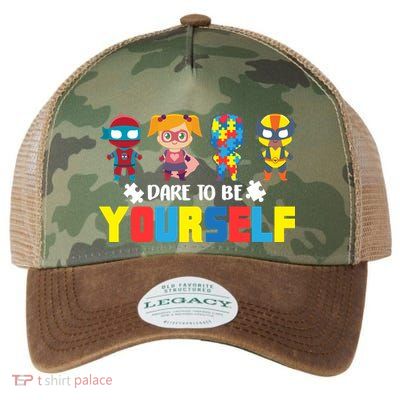 Dare To Be Yourself Superhero Autism Legacy Tie Dye Trucker Hat