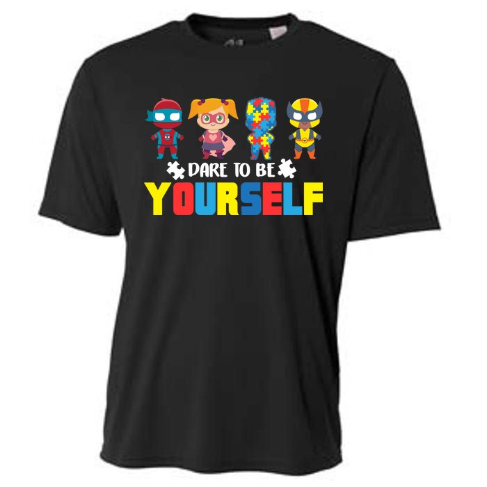 Dare To Be Yourself Superhero Autism Cooling Performance Crew T-Shirt