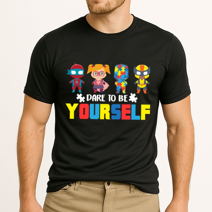 Dare To Be Yourself Superhero Autism Cooling Performance Crew T-Shirt