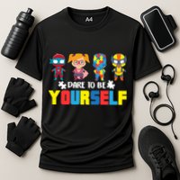 Dare To Be Yourself Superhero Autism Cooling Performance Crew T-Shirt