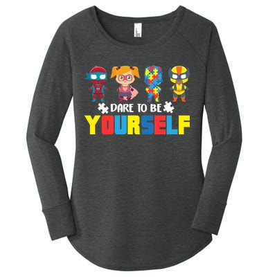 Dare To Be Yourself Superhero Autism Women's Perfect Tri Tunic Long Sleeve Shirt