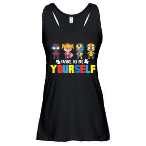 Dare To Be Yourself Superhero Autism Ladies Essential Flowy Tank