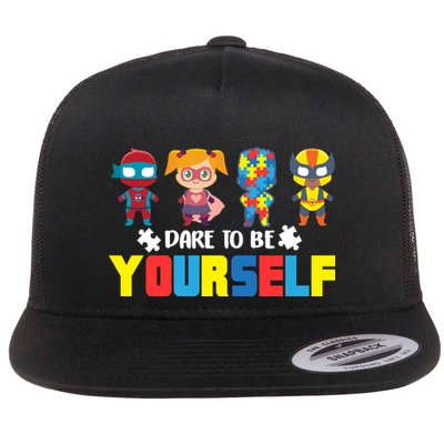 Dare To Be Yourself Superhero Autism Flatbill Hat