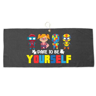 Dare To Be Yourself Superhero Autism Large Microfiber Waffle Golf Towel