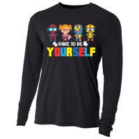 Dare To Be Yourself Superhero Autism Cooling Performance Long Sleeve Crew