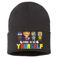 Dare To Be Yourself Superhero Autism Sustainable Knit Beanie