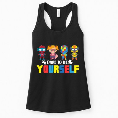 Dare To Be Yourself Superhero Autism Womens Tank Top