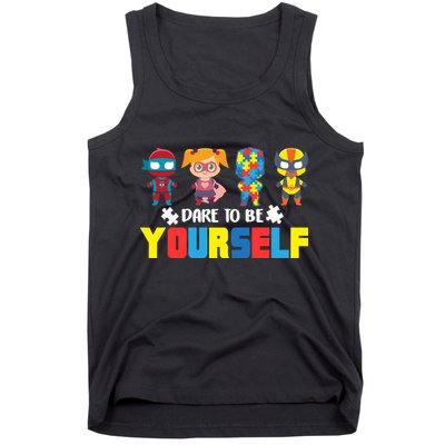 Dare To Be Yourself Superhero Autism Tank Top