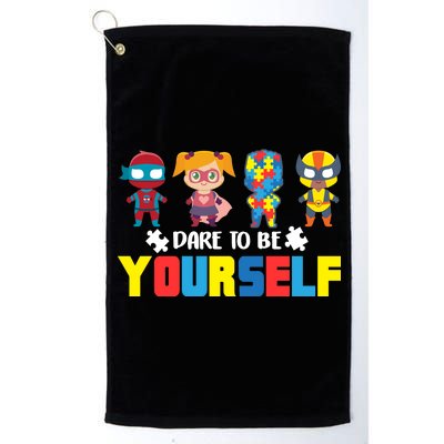 Dare To Be Yourself Superhero Autism Platinum Collection Golf Towel