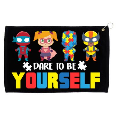 Dare To Be Yourself Superhero Autism Grommeted Golf Towel